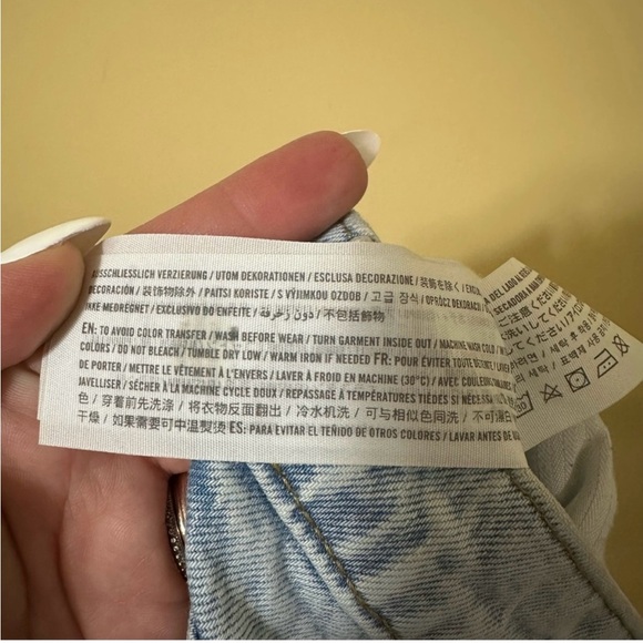 Abercrombie & Fitch The Dad High Rise Light Wash Distressed Jeans Women 4 Blue - Picture 6 of 6